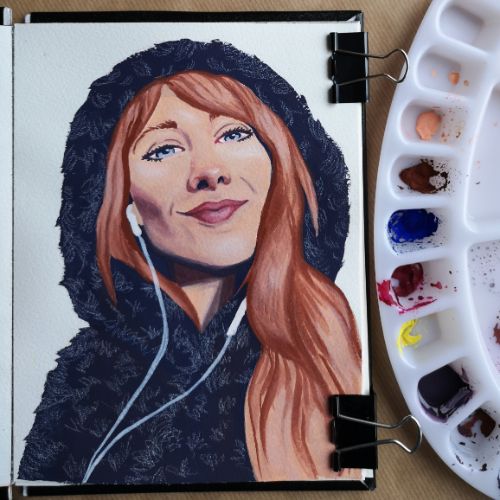 woman in hood portrait